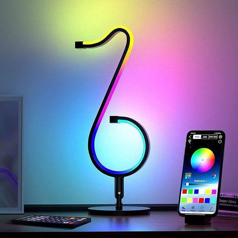 Lumière ambiante 1pc RGB LED Lampe de Table à Changement de Couleur Lampe de Chevet Chambre avec télécommande température de Couleur Couleur et luminosité sont réglables lumière d'ambiance vei (1/5)