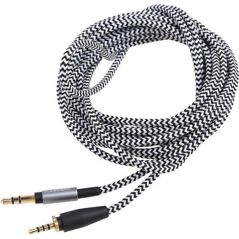 Câble de connexion pour casque audio urbain XL, fil robuste 300 mm noir et blanc (1/4)