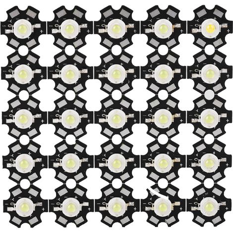 Lot de 25 ampoules LED à puce intégrée haute luminosité, type spot, blanches, 10 000-15 000 K (1/5)