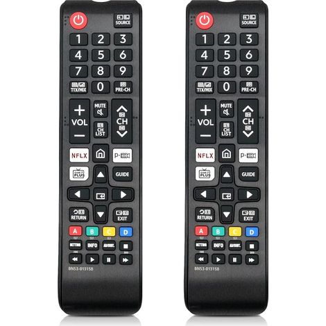Remplacement 2c pour télécommande Samsung, télécommande universelle avec Netflix, PrimeVideo RakuteTV, compatible avec tous les téléviseurs Samsung LED QLED SUHD UHD HDR LCD Frame 4K Smart TV (1/5)