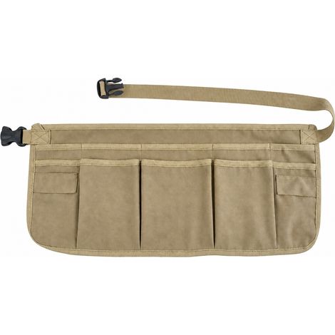 Tablier de Travail 12 Poches 62 x 23 cm Polyester Kaki Ajustable Bricolage (1/5)