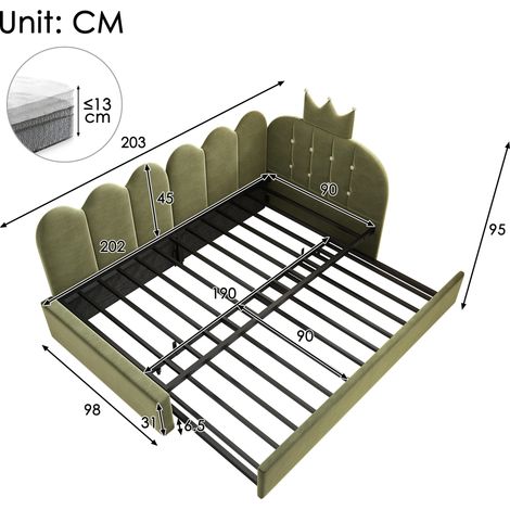 Canapé-lit, avec matelas, vert, 90 x 200 cm, pour chambre, structure pivotante, assise confortable, pour salon bureau appartement