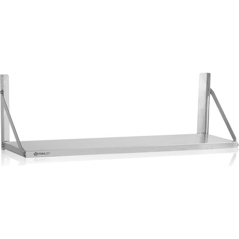 Scaffale pensile in acciaio inox Mahlzeit, 100 x 30 cm, argento, scaffale a parete pieghevole, scaffale da cucina (1/5)