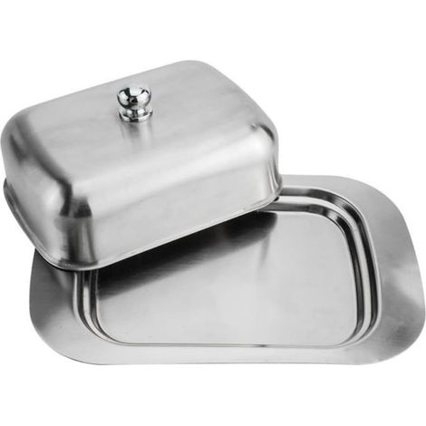 Beurrier en Acier Inoxydable Couvercle Hermétique Résistant à L'usure, Accessoire Maison Pratique pour Conserver le Beurre Réfrigérateur (1/5)