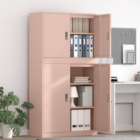 vidaXL Armario de almacenamiento 2 uds. Rosa 90 x 40 x 175 cm Acero (1/5)