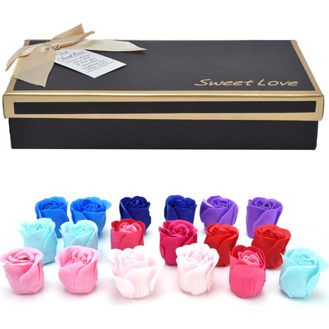 Soap Flower 18pcs Colorful Artificial Rose Flower for Christmas Mother's Day Gifts Weddings Valentine's Day Birthday