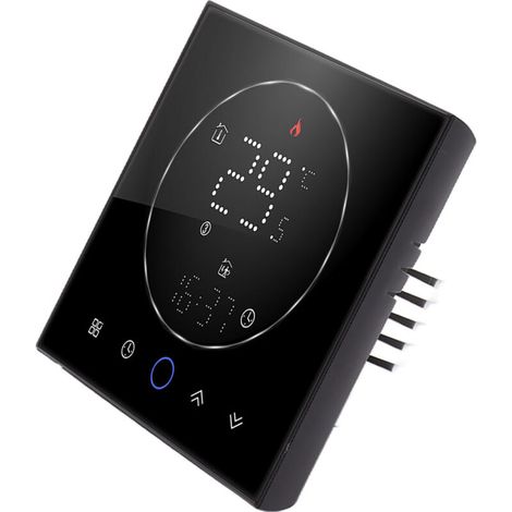 Termostato intelligente wireless per uso domestico, termostato a parete programmabile con precisione, AC 95–240 V, quadrato, nero (1/5)