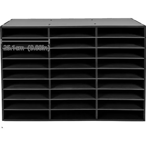 Datei-Organizer, 27 Fächer, einfaches Zugangsdesign, schwarz (1/2)