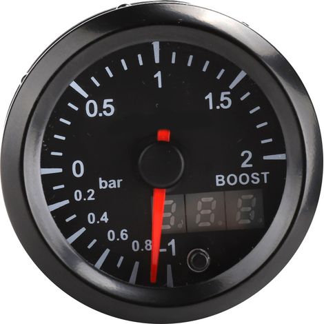 Jauge de pression turbo 2 en 1 2Bar 12V Compteur à affichage multicolore Pièces de tuning universelles (1/5)