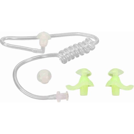 Tube acoustique universel de remplacement avec embouts en silicone pour casque radio bidirectionnel, bouchon d'oreille vert (1/4)