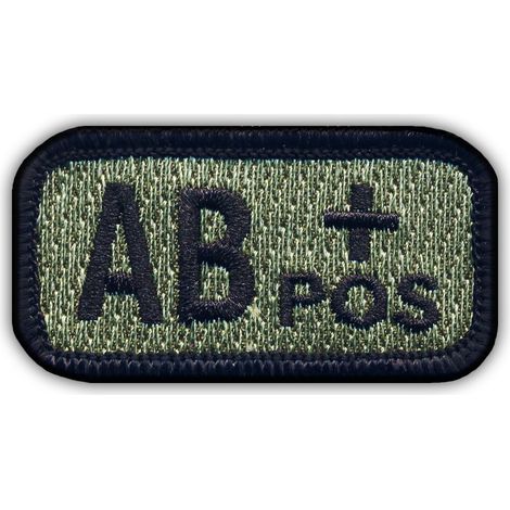 Patchion Blutgruppe AB „pos“ Akupunktur-Blatt – Aufbügel-/Heißsiegel-Rückseite – Gestickter Aufnäher/Abzeichen/Emblem