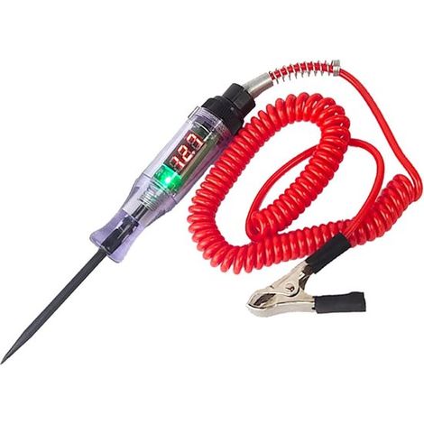 Lápiz electrónico digital - Probador de circuitos automotrices de 6V-24V CC - Rojo (1/5)