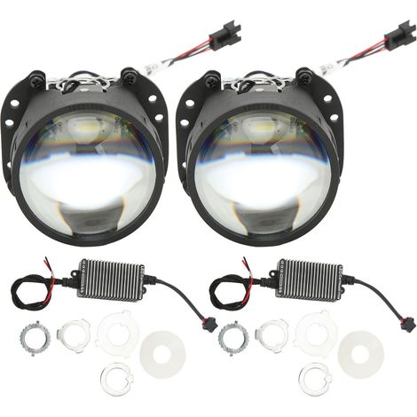 Umrüstsatz für Autoscheinwerfer mit 2,5-Zoll-Bi-LED-Projektorlinse, Fern-/Abblendlicht, 6000K Weiß, kompatibel mit Fahrzeugen mit H1-, H4-, H7-, HB3- und D1-Fassungen. (1/3)