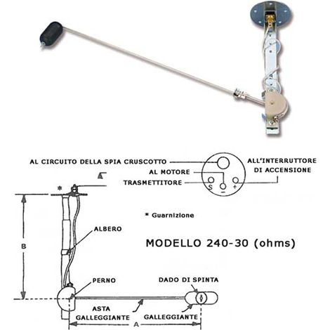 Galleggiante per indicatore livello 240 - 33 ohms
