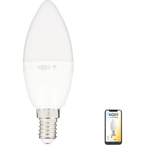 Ampoule LED connectée E14 6W 400 LM multi-blancs 2700-6500K angle 180° – Compatible Wifi et assistants vocaux – KV470FCCT – Kozii (1/6)