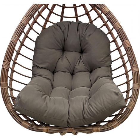 Coussin de rechange pour fauteuil suspendu extérieur : coussin d'assise épais en polyester doux 80 x 120 cm Coussin moderne simple pour balancelle suspendue chaise de jardin (gris foncé) (1/5)