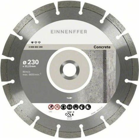 Disque diamant pour pierre et béton 230 mm (norme universelle)