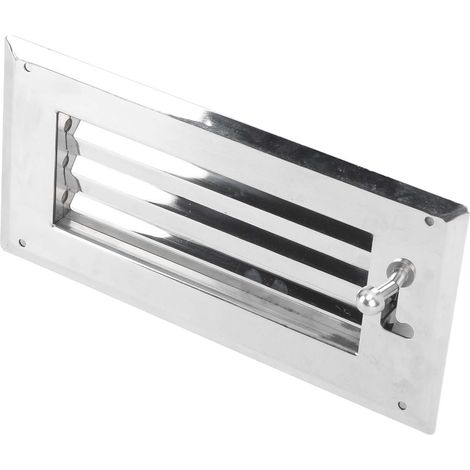 Verstellbares quadratisches Lüftungsgitter 300x150mm, 3 Schlitze, Abluftöffnung mit Rahmen, für Boote, Yachten, Wohnmobile und Anhänger. (1/5)
