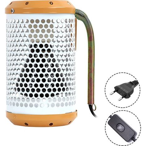Calentador colgante para jaula de pájaros，Cubierta para lámpara de calor para mascotas con tubo antimordeduras，Calentador de 50 W，Amarillo (1/5)