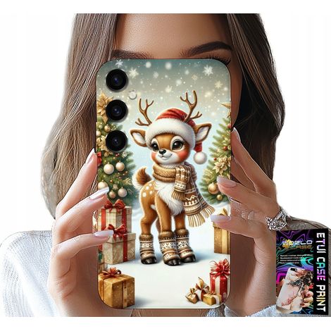 Custodia per Samsung Galaxy S25 - motivi natalizi con renne + vetro (1/5)