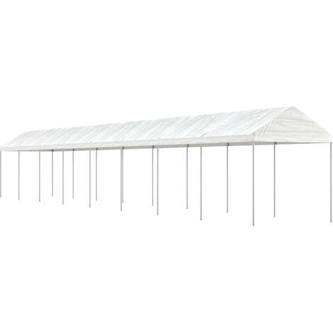 Pavillon mit Dach Weiß 17,84x2,28x2,69 m Polyethylen