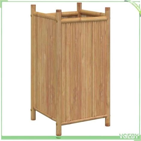 Jardinière surélevée - FAFEICY - 366466 - Bambou - 40x40x80 cm - Finition naturelle (1/5)