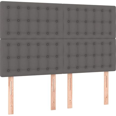 Maison Exclusive - Cabecero de cama gris 144x5x118/128 cm piel si (1/5)