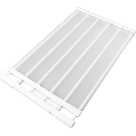 Étagère à barres de tension réglables en longueur, gain de place, sans clous, extensible pour armoire ou penderie, largeur 42 cm (16,5 pouces), longueur 75-120 cm (29,5-47,2 pouces). (1/5)