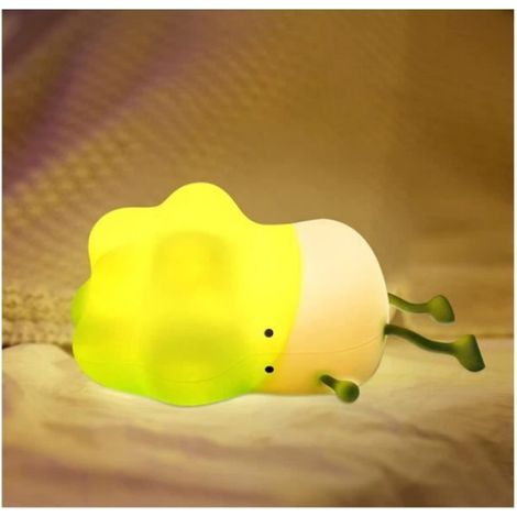 Niedliche, kohlförmige, tragbare Silikon-Nachttischlampe für Kinder, Touch-Steuerung mit 3 einstellbaren Helligkeitsstufen, USB-Aufladung (1/4)