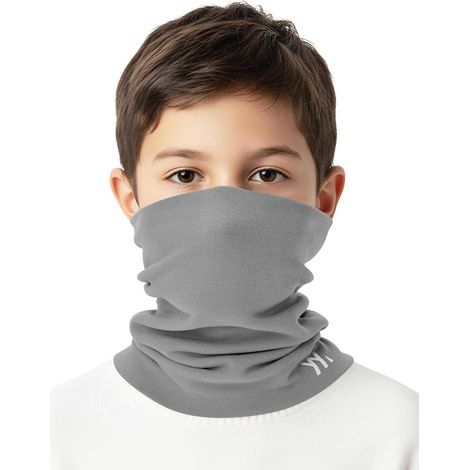 Kinder Schlauchschal Hellgrau - Warm, Winddicht, Atmungsaktiv, für Jungen & Mädchen (1/5)