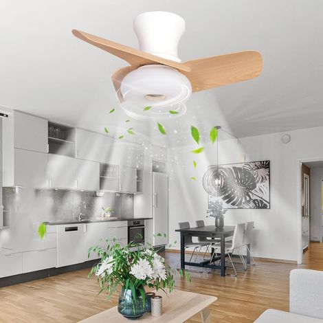 Ventilateur de plafond 60 cm avec lumière, télécommande/contrôle par application, plafonnier LED à intensité variable avec ventilateur, 6 vitesses (1/5)