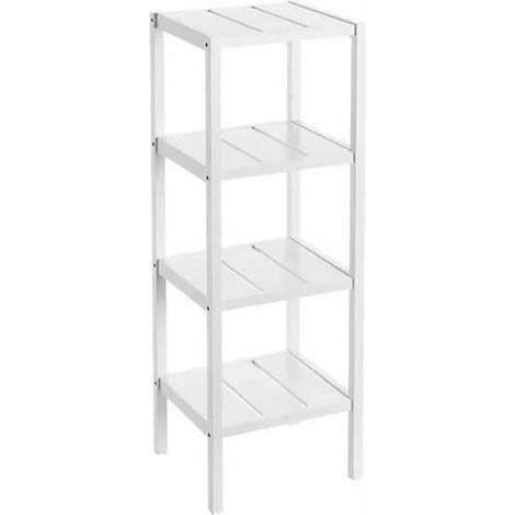 Meuble étagère coloris blanc - Longueur 37 x Profondeur 33 x Hauteur 110 cm (1/4)