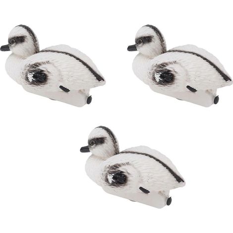 Set mit 3 realistischen, schwimmenden gelben Kunststoff-Entenküken, Dekoration für Teich, Angelteich oder Garten, Stil C, 12 x 6,5 cm