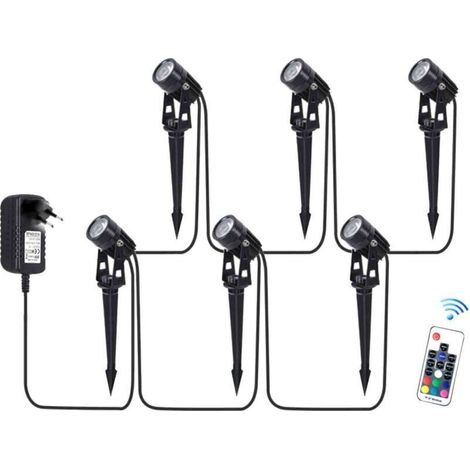 RGB Garden Spotlights - Mains Powered - Multifunctional 4/6/8-in-1 - Color Changing - Waterproof with Stake - for Parties, Patios, Decoration