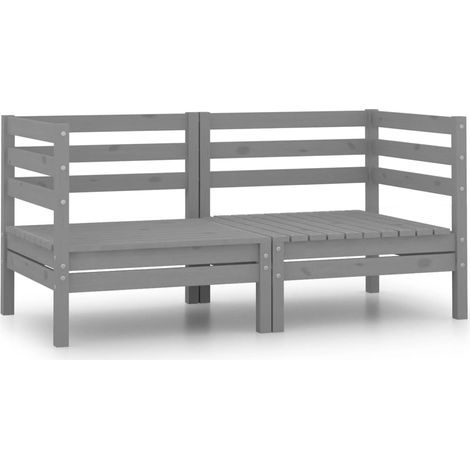 Maison Exclusive - Divano da Giardino a 2 Posti Grigio in Legno Massello di Pino