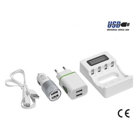 CARICABATTERIE PER STILO AA MINISTILO AAA RICARICABILI CON USB PORTATILE 33916