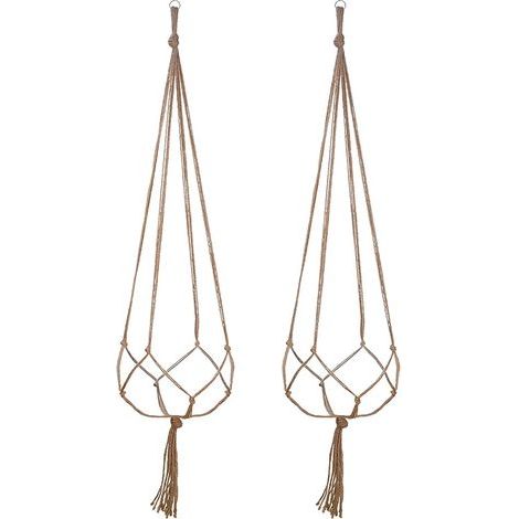 (4 pièces) Pots de fleurs suspendus, paniers et vases avec crochet, suspensions créatives en macramé pour plantes. Filet pour pots de fleurs suspendus.