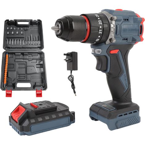 Cordless Drill Kit 25 Torsions 1500RPM Multifunctional CW CCW Battery Display Power Drill Kit for Repair Maintenance GB Plug