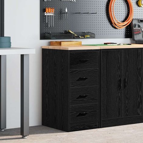 Armoire de rangement de garage-Meuble de stockage noir 40x51x85 cm bois de pin 711877 (1/5)