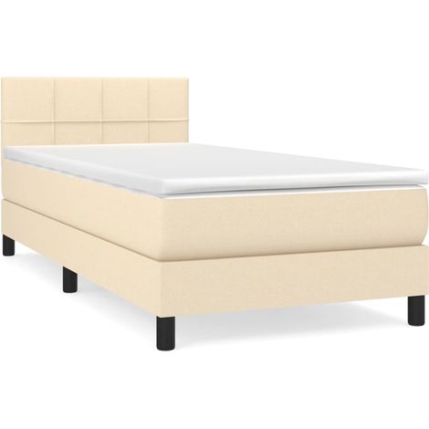 Maison Exclusive - Boxspringbett mit Matratze Creme 90x190 cm Sto