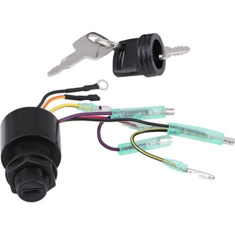 Interrupteur D'allumage - Clé De Contact Pour Boîtier De Télécommande Moteur Hors-Bord - 57 X 37 Mm - Noir - 1 Pièce (1/5)