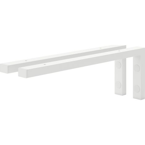 Holzbrink 2x Wandkonsole Weiß für Waschtisch, 450x150 mm Modell L