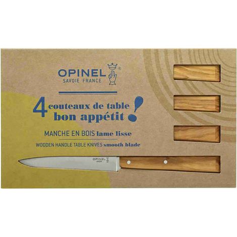 Opinel Coffret 4 Couteaux de Table Marron Bois d'Olivier (1/3)