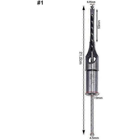 Ensemble de 4 forets à bois carrés avec adaptateur pour trous carrés de 6 à 13 mmA01 6.4MM (1/5)