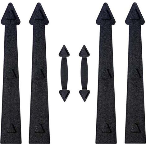 Kit di ferramenta decorativa per porta da garage magnetica, cerniere e maniglie decorative, nero