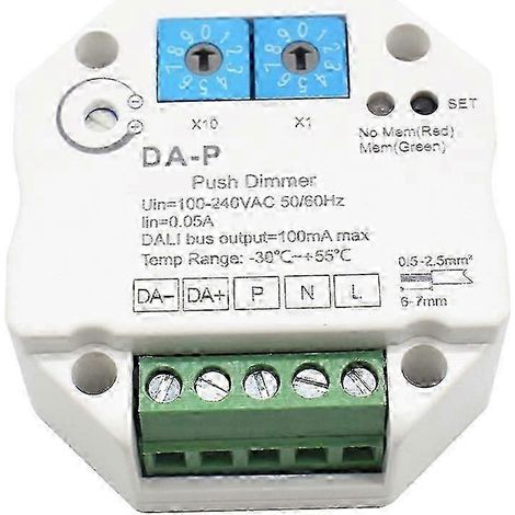 Variateur LED à bouton-poussoir 110 V 220 V 240 V avec fonction mémoire pour réglage de la vitesse de variation, compatible avec les drivers et ballasts. (1/5)