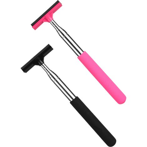 Ensemble de 2 raclettes pour rétroviseurs latéraux : Essuie-glaces rétractables pour rétroviseurs de voiture, compatibles avec tous les véhicules – Accessoires automobiles universels, coloris noir et