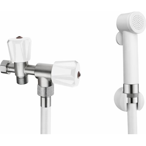 Ensemble Douchette WC BOSSINI Paloma à Implusion avec Flexible L1,25m et Support Mural Blanc- E44001113