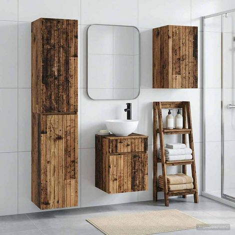 vidaXL Bathroom Furniture Set 3 pcs Old Wood 33 x 34.5 x 160 cm (1/5)
