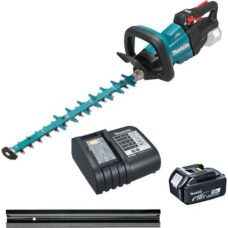 Makita – Taille-haie électrique 50 cm – 3 vitesses de coupe – Moteur sans charbon – Technologie XPT – Avec 1 batterie 3.0Ah et chargeur